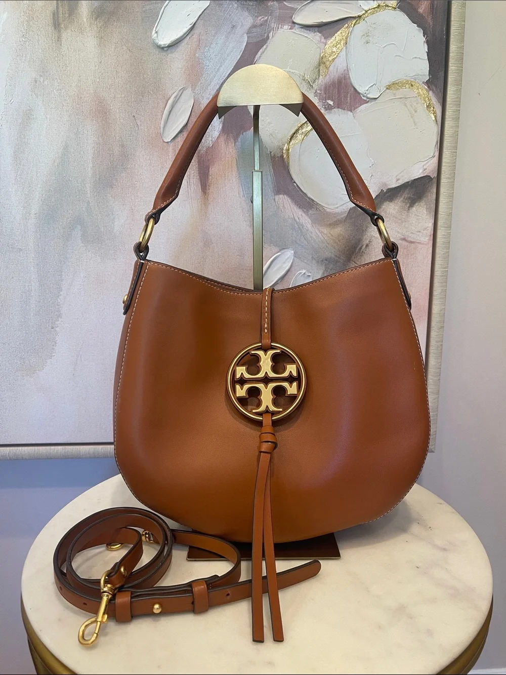 Tory Burch Miller Hobo with Gold Logo Tassel & Crossbody